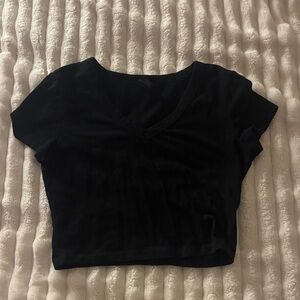 Wild Fable Black V-Neck Crop Top